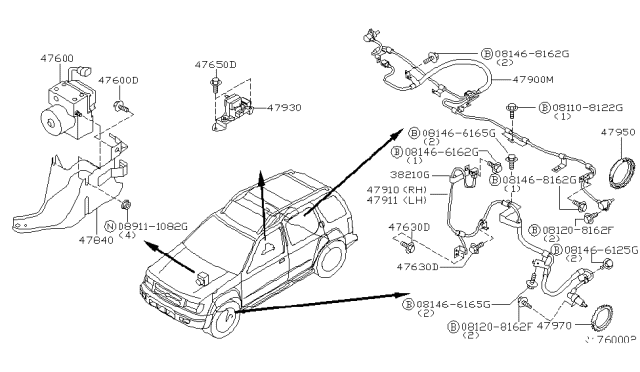 2003 Nissan Xterra Anti Skid Control Diagram 3