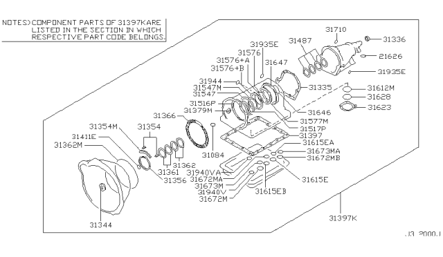 2001 Nissan Xterra Gasket & Seal Kit (Automatic) Diagram 1
