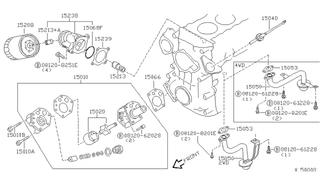 2003 Nissan Xterra Lubricating System Diagram 1