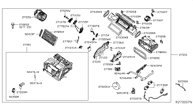 2015 Nissan Sentra Heater & Blower Unit Diagram