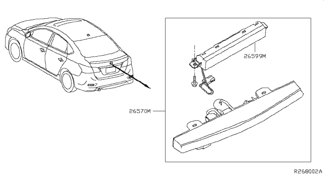 2013 Nissan Sentra Stop Lamp Assembly-High Mounting Diagram for 26590-3SG6A