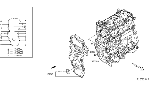 2015 Nissan Sentra Cover Assembly-Front,Timing Chain Diagram for 13500-3RC0A
