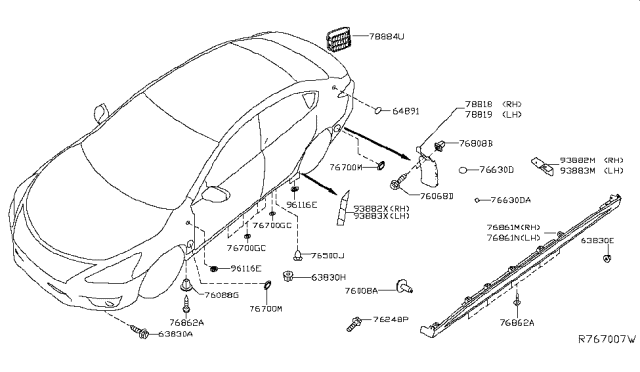 2015 Nissan Sentra Body Side Fitting Diagram 1