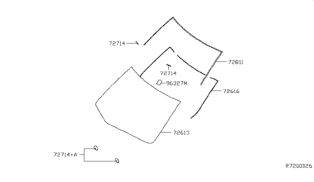 2013 Nissan Sentra Moulding-Windshield Upper,Center Diagram for 72750-3SG0A