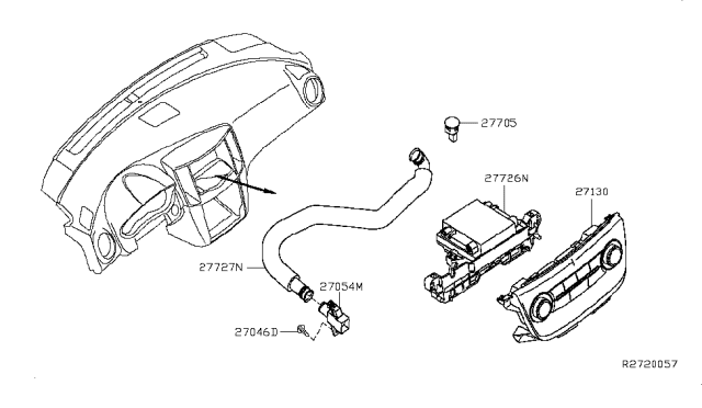 2016 Nissan Sentra Control Assembly Diagram for 27500-4AT2A