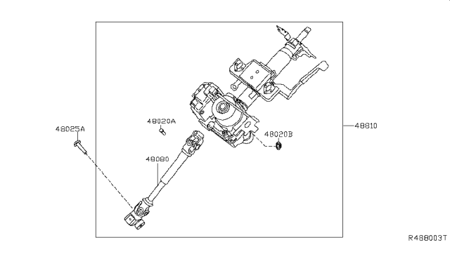 2018 Nissan Sentra Joint Assy-Steering Column,Lower Diagram for 48080-3DN1A