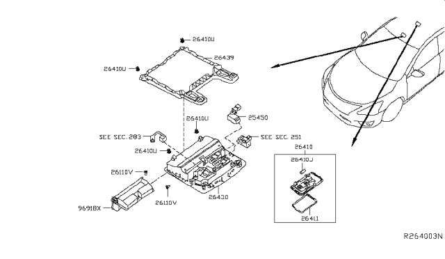 2018 Nissan Sentra Lamp Assembly-Room Diagram for 26410-3AN0A