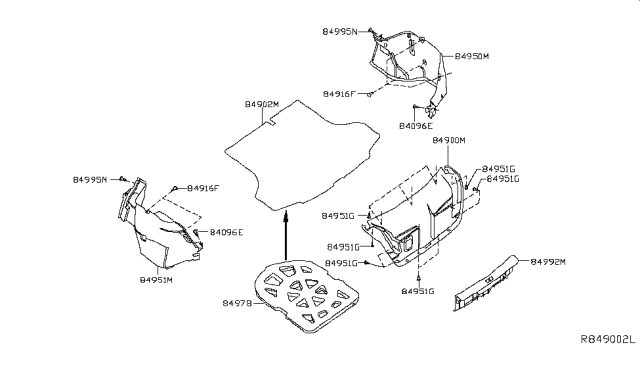 2019 Nissan Sentra Spacer-Luggage Floor Trim Diagram for 84978-9AM0A