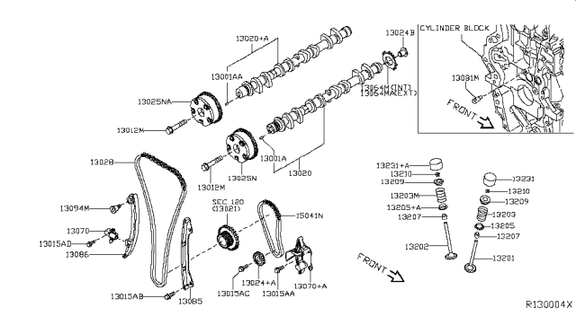 2017 Nissan Sentra Timing Chain-CAMSHAFT Diagram for 13028-1KC4A