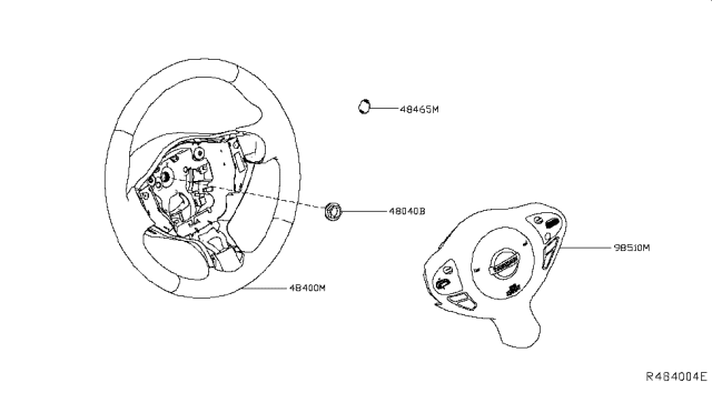 2015 Nissan Sentra Steering Wheel Assembly W/O Pad Diagram for 48430-3SA5B