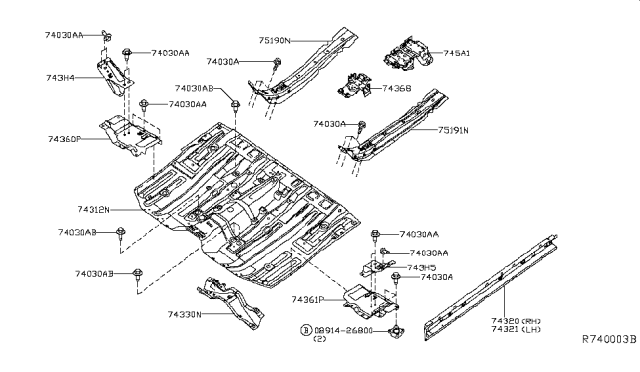 2015 Nissan Pathfinder Bracket Assy-Instrument Stay Diagram for G4368-3JAMA