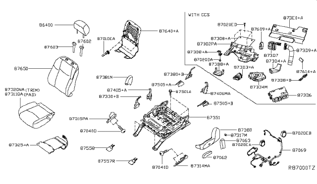 2014 Nissan Pathfinder Front Seat Diagram 3