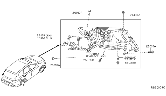 2013 Nissan Pathfinder Headlamp Diagram 1