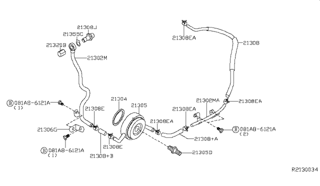 2014 Nissan Pathfinder Pipe-WATERWATER Diagram for 14053-3JA0C