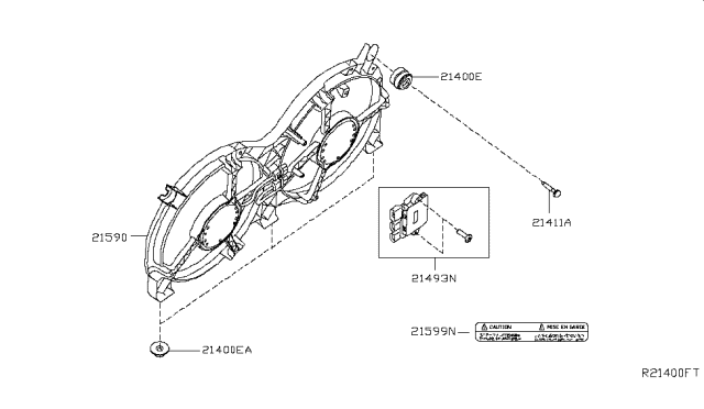2015 Nissan Pathfinder Fan Cont-M Diagram for 21493-3JA0A
