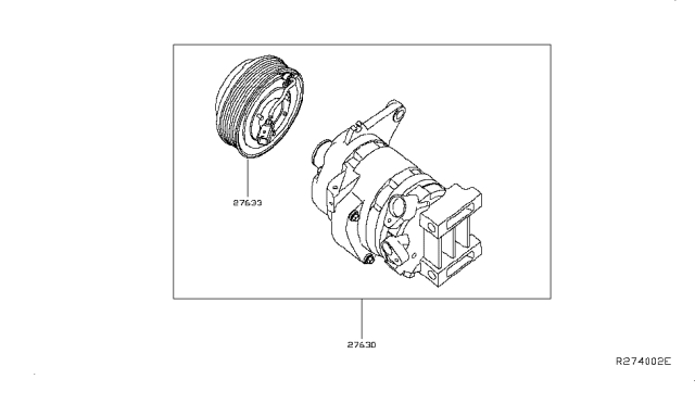 2017 Nissan Pathfinder Clutch Assy-Compressor Diagram for 92660-9NB0C
