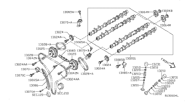 2013 Nissan Pathfinder Camshaft & Valve Mechanism Diagram 1