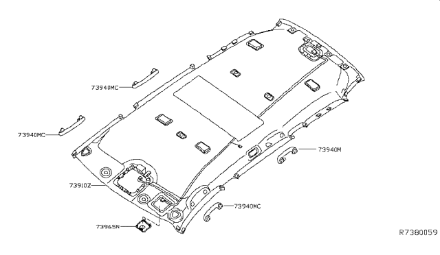 2013 Nissan Pathfinder Roof Trimming Diagram 2