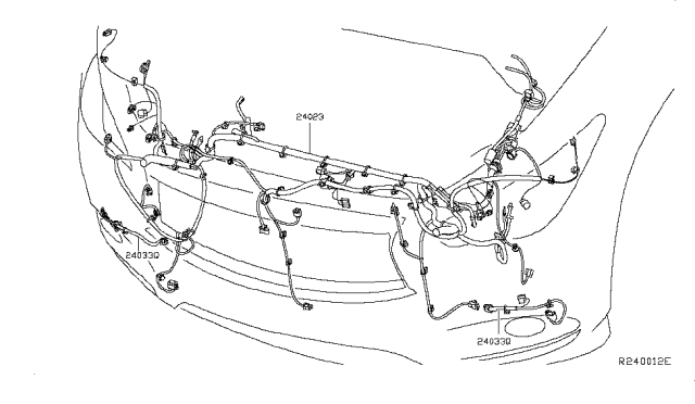 2015 Nissan Pathfinder Harness-Sub Diagram for 24023-3KA0A