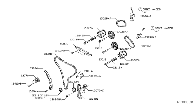 2018 Nissan Pathfinder Timing Chain-CAMSHAFT Diagram for 13028-6KA1B
