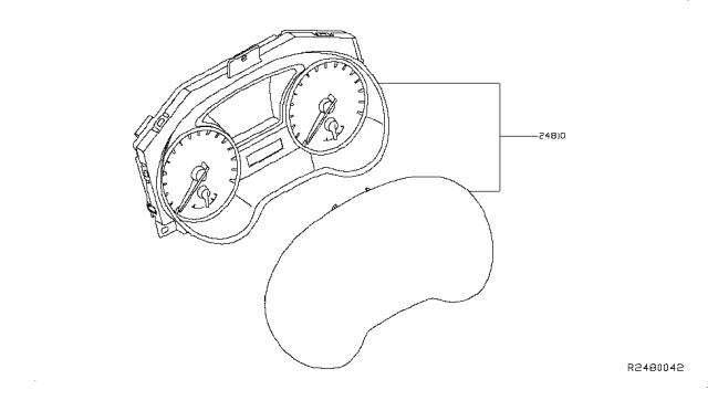 2015 Nissan Pathfinder Speedometer Instrument Cluster Diagram for 24810-9PA0B