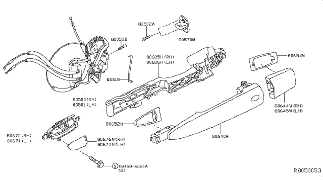 2016 Nissan Pathfinder Rod-Key Lock,LH Diagram for 80515-3JA0A