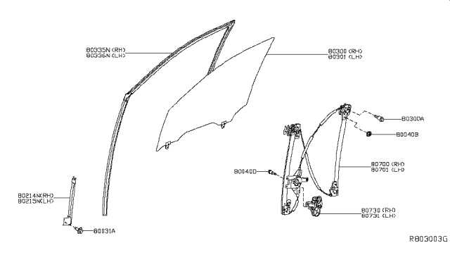 2015 Nissan Pathfinder Screw Diagram for 80729-3JA0A