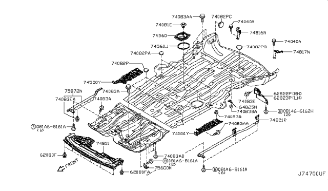 2015 Nissan Quest Cover - Engine, Lower Diagram for 75892-1JA0A