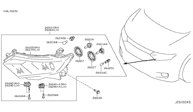 2011 Nissan Quest Headlamp Diagram 1