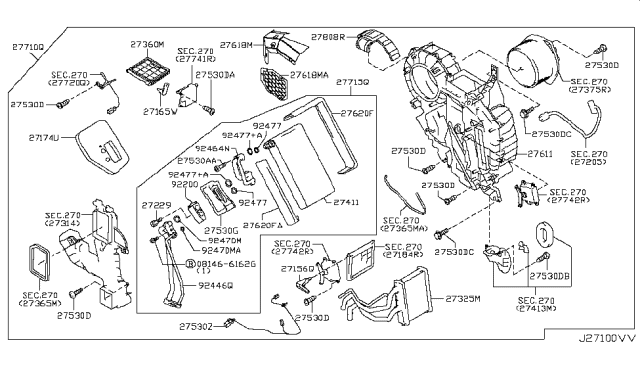 2015 Nissan Quest Cooling Unit Diagram for 27400-1JA2C