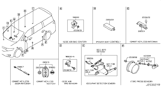 2016 Nissan Quest Control Assembly-Power Seat Diagram for 28565-1JA3C