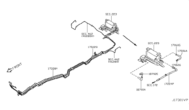 2013 Nissan Quest Tube BREATHER Diagram for 17338-1JA0A
