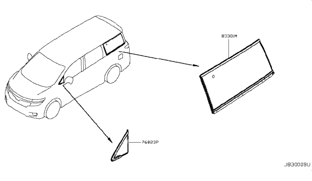 2015 Nissan Quest Side Window Diagram 1