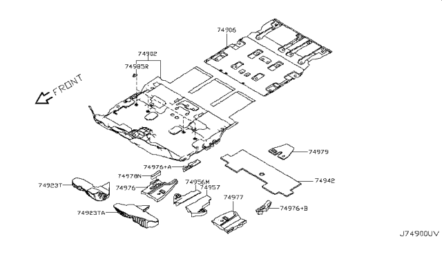 2016 Nissan Quest Floor Trimming Diagram