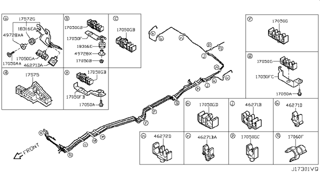 2014 Nissan Quest Clamp Diagram for 17571-1JA0C