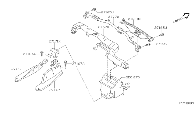 2002 Nissan Maxima Duct-Heater Diagram for 27830-2Y000