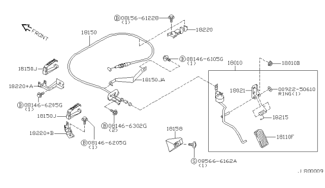 2002 Nissan Maxima Lever ASY Pedal Diagram for 18005-4Y900