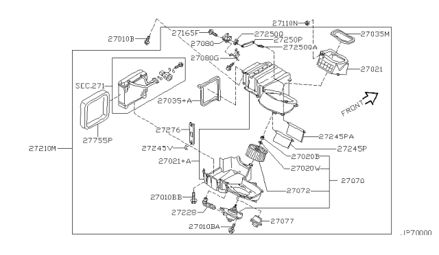 2001 Nissan Maxima Heater & Blower Unit Diagram 3