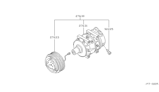 2000 Nissan Maxima Compressor Wo Cl Diagram for 92610-2Y001