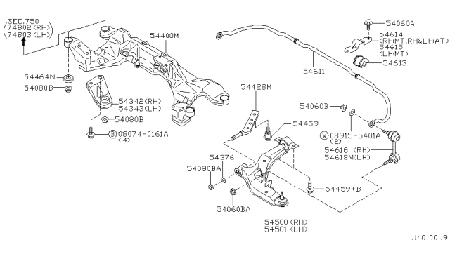 2003 Nissan Maxima Bush-Stabilizer Diagram for 54613-2Y002