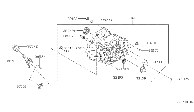 2001 Nissan Maxima Bearing-Clutch Release Diagram for 30502-41U20