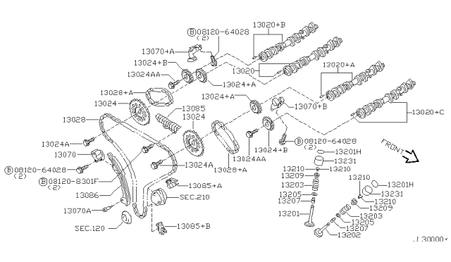 2001 Nissan Maxima Camshaft & Valve Mechanism Diagram 1