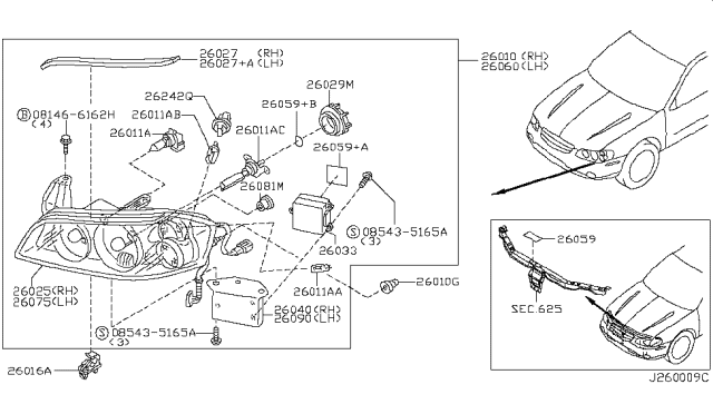 2002 Nissan Maxima Headlamp Diagram 1
