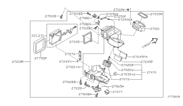2002 Nissan Maxima Heater & Blower Unit Diagram 2
