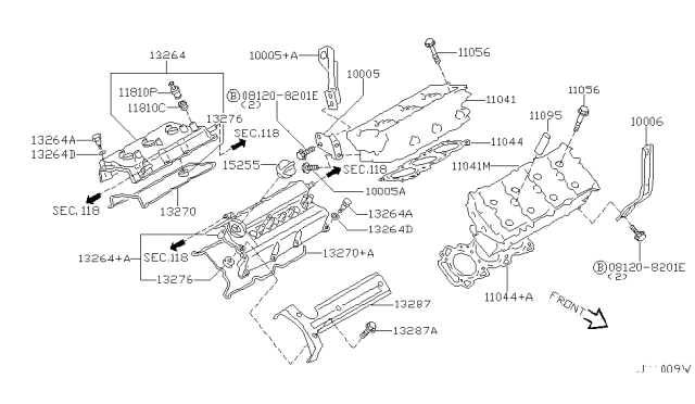 2000 Nissan Maxima Gasket-Cylinder Head Diagram for 11044-2Y900