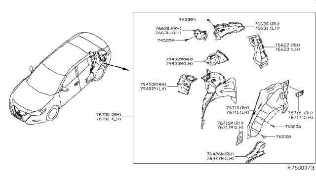 2018 Nissan Maxima Body Side Panel Diagram 3