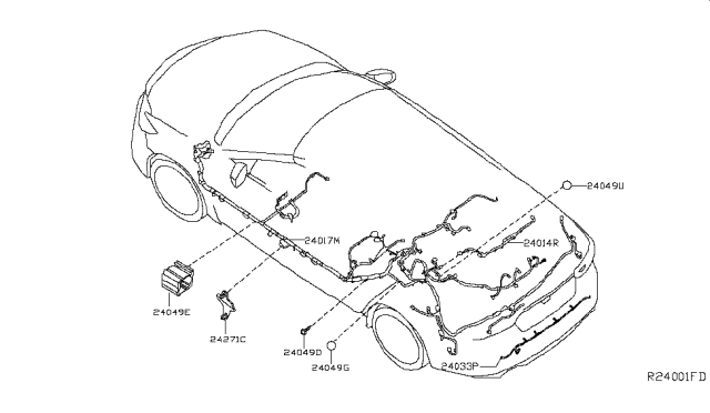 2018 Nissan Maxima Harness-Body, NO. 2 Diagram for 24017-4RB2B