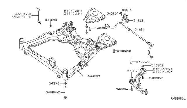2018 Nissan Maxima Stabilizer-Front Diagram for 54611-4RC0A