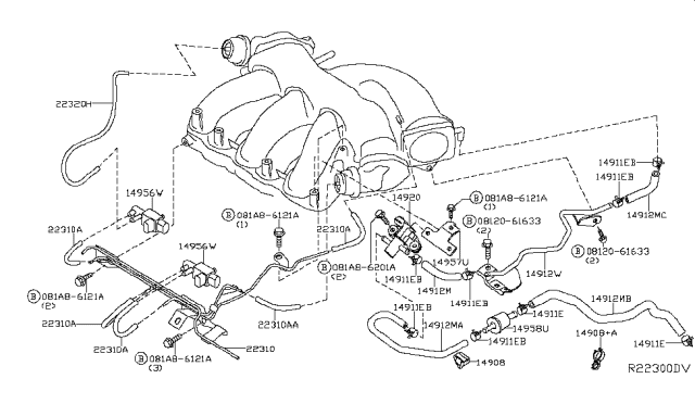 2018 Nissan Maxima Engine Control Vacuum Piping Diagram 3