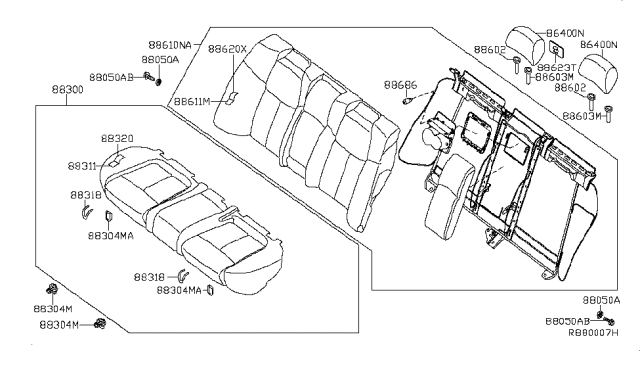 2014 Nissan Maxima Rear Seat Diagram 3